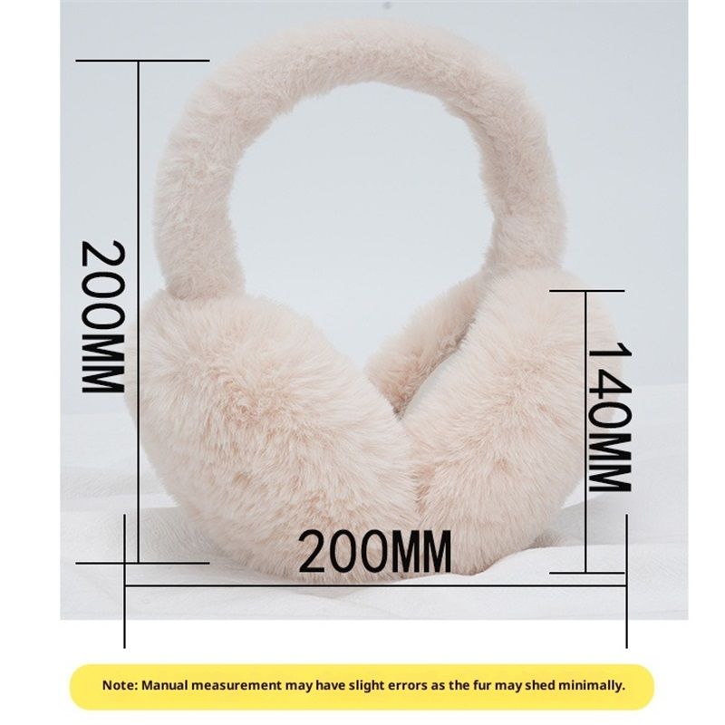 Fluffy Ear Muff for Women Plush Earmuffs Kids Winter Earmuffs Girls Boys Cold Weather Ear Warmer, Beige hair pole - Image 4