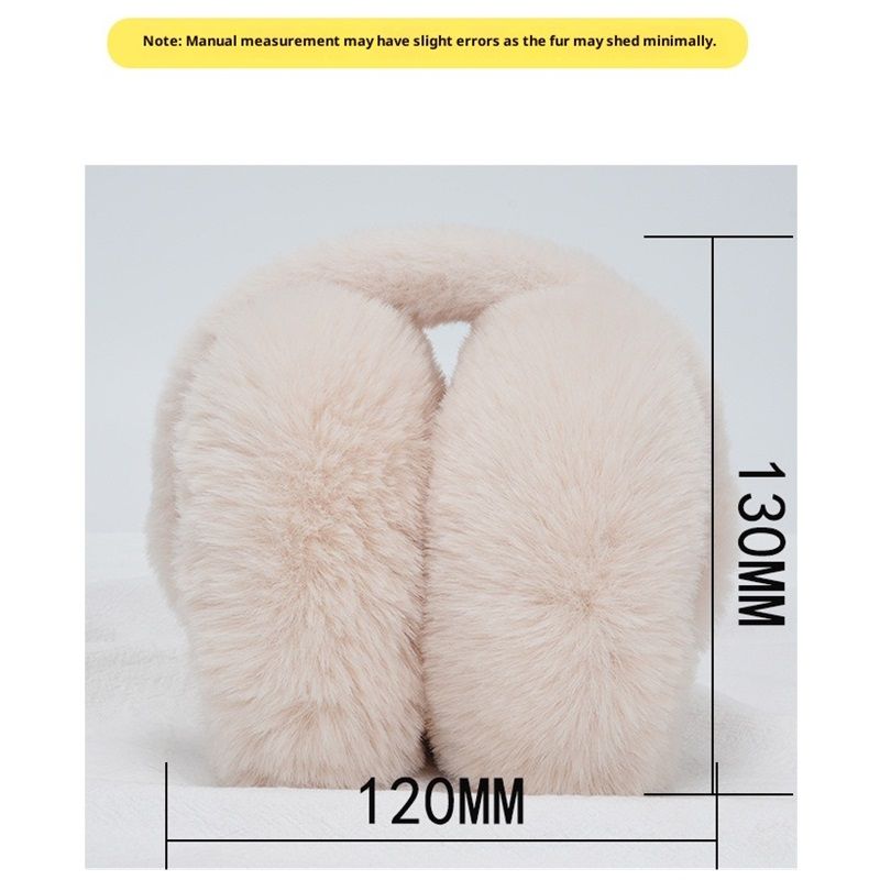 Fluffy Ear Muff for Women Plush Earmuffs Kids Winter Earmuffs Girls Boys Cold Weather Ear Warmer, Beige hair pole - Image 5