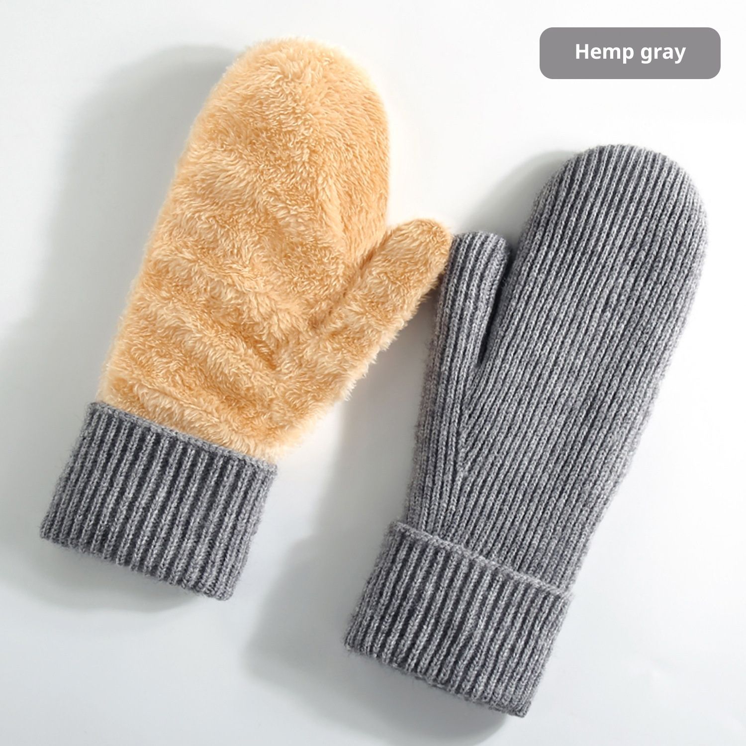 Unisex Winter Toasty Warm Solid Knit Mitten Gloves, Knit Stretchy Cold Weather Warm Knit Thick Gloves Mittens - Image 2