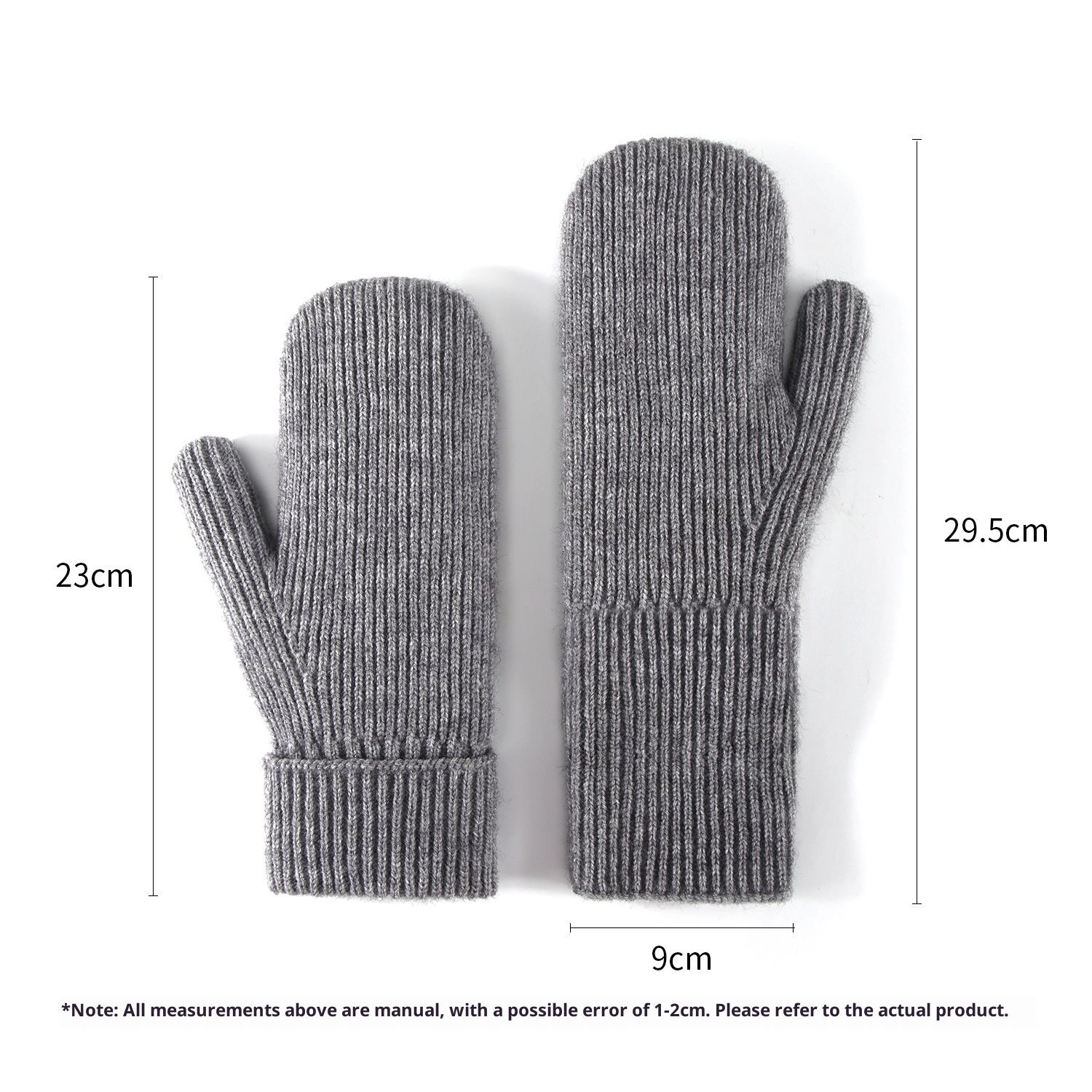 Unisex Winter Toasty Warm Solid Knit Mitten Gloves, Knit Stretchy Cold Weather Warm Knit Thick Gloves Mittens - Image 5
