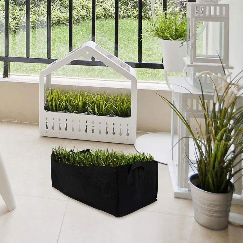 3-Pack Grow Bags, 10 Gallon Heavy Duty Thickened Nonwoven Fabric Raised Garden Bed Square Flower Planter Containers for Carrot Onion,Flowers,Fruit/Growing Pots with Handles(60x30x20cm) - Image 3