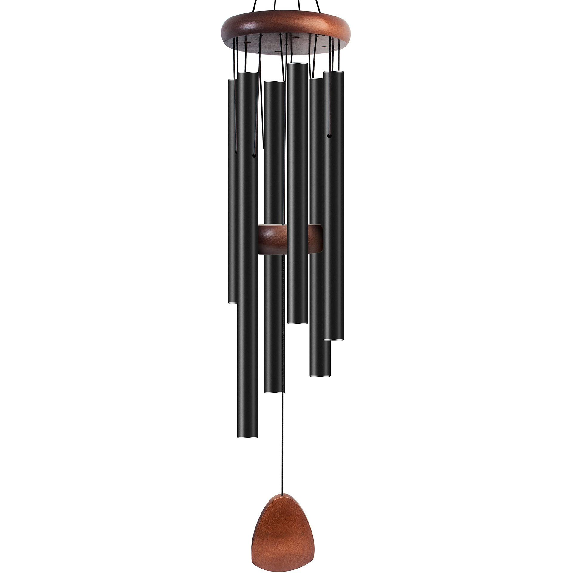 Large Aluminium Wind Chimes Outside, Soothing Melodic Memorial Sympathy Wind Chime, Suitable Outdoor Garden Decor, Gift for Mom Women Neighbors (Black Wind Chimes-26 in) - Image 1