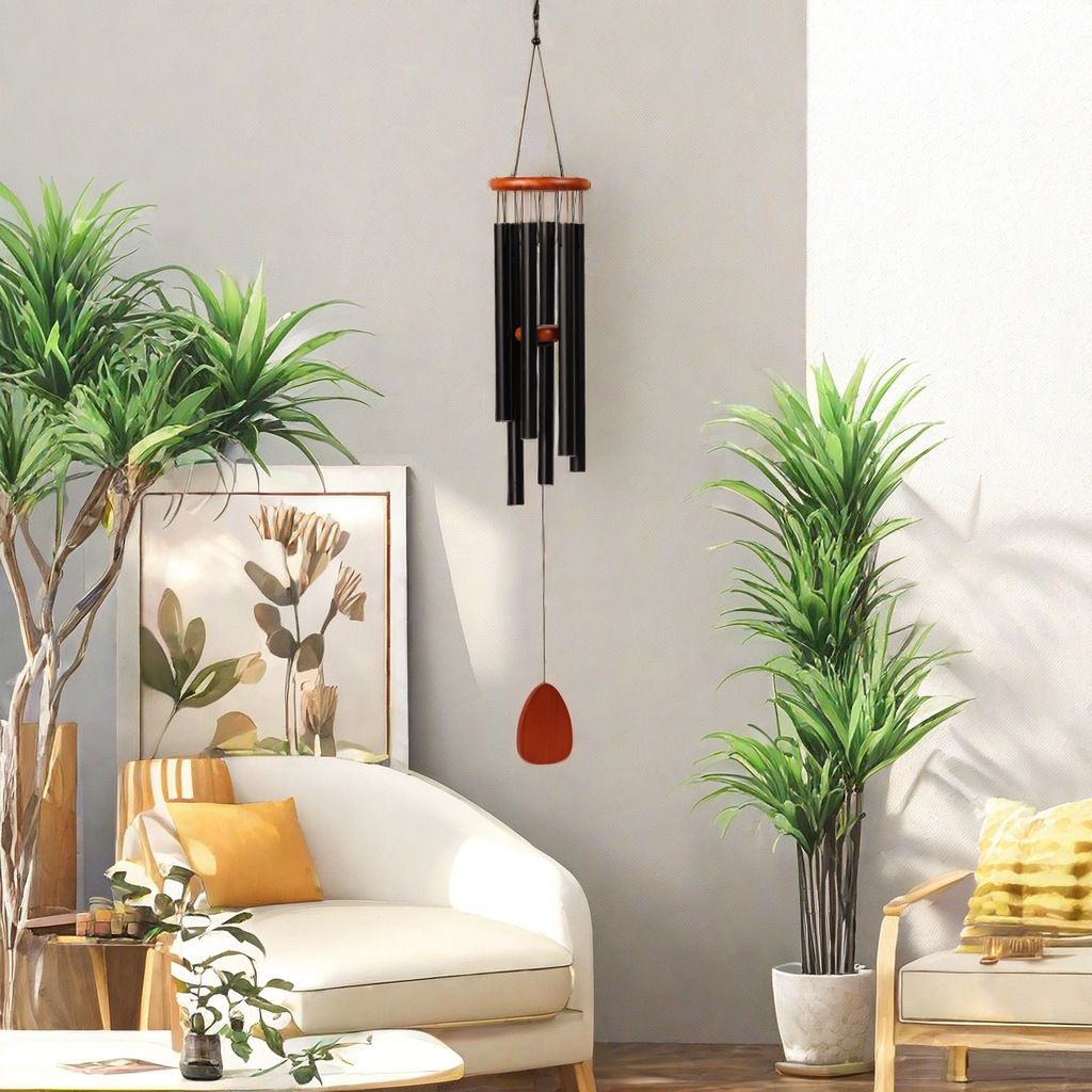 Large Aluminium Wind Chimes Outside, Soothing Melodic Memorial Sympathy Wind Chime, Suitable Outdoor Garden Decor, Gift for Mom Women Neighbors (Black Wind Chimes-26 in) - Image 3