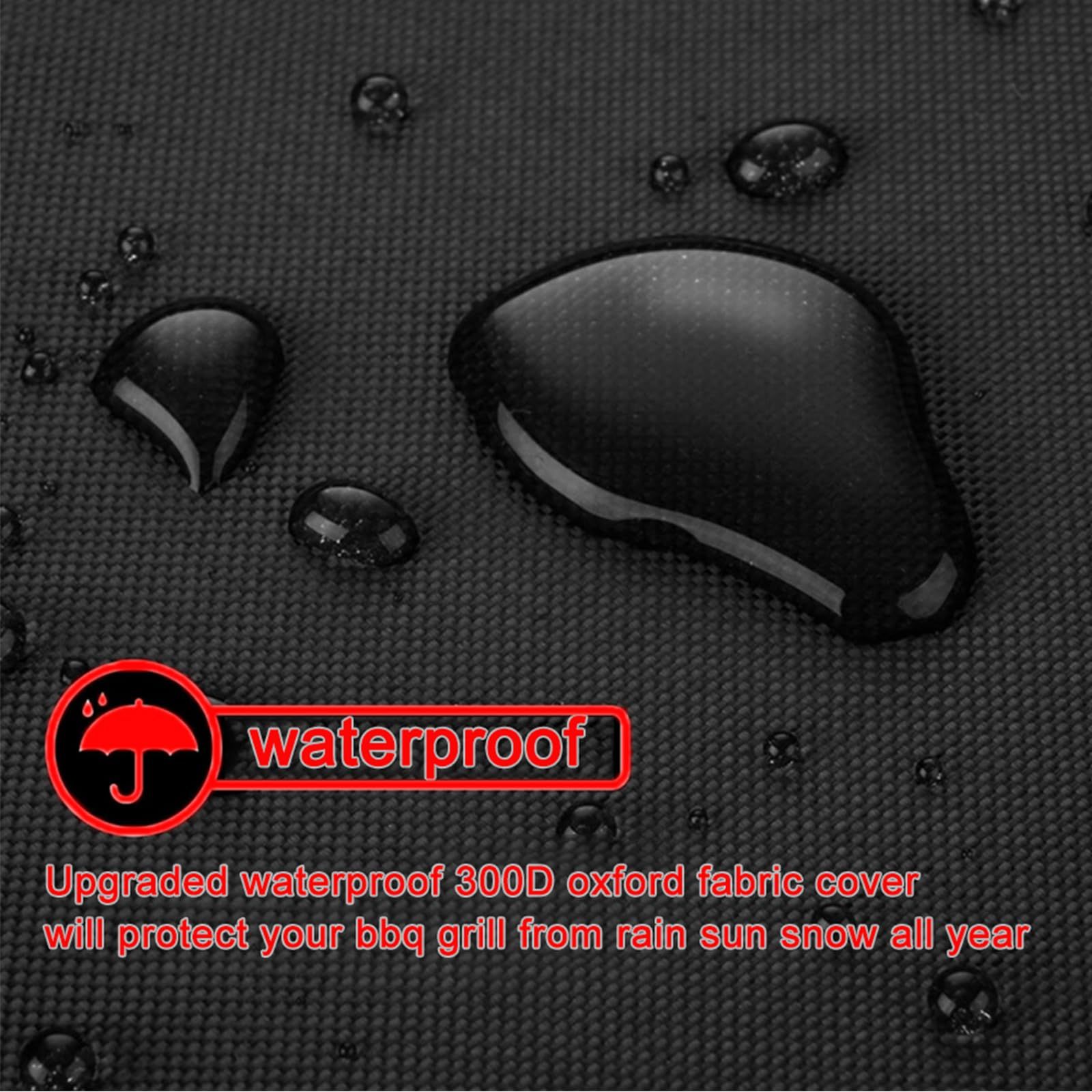 BBQ Grill Cover, 75-Inch Heavy Duty Waterproof UV Resistant Tear Resistant BBQ Gas Grill Cover for 190*71*117cm ,black - Image 4
