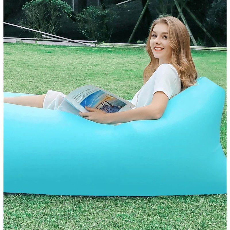 Inflatable Sun Lounger, Air Sofa, Hammock, Portable, Waterproof and Leak-Proof, Ideal for Backyard, Beach, Travel, Camping, Picnics and Music Festivals（sky blue） - Image 2