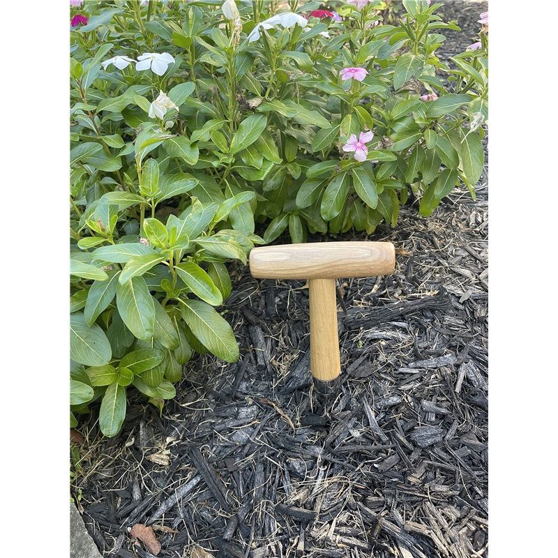 Planter Tool for Planting Seeds & Bulbs - High Carbon Steel & Comfortable Wood Carved Handle - for Consistent Planting Flowers Tulips, Daffodils, Dahlias - Image 2