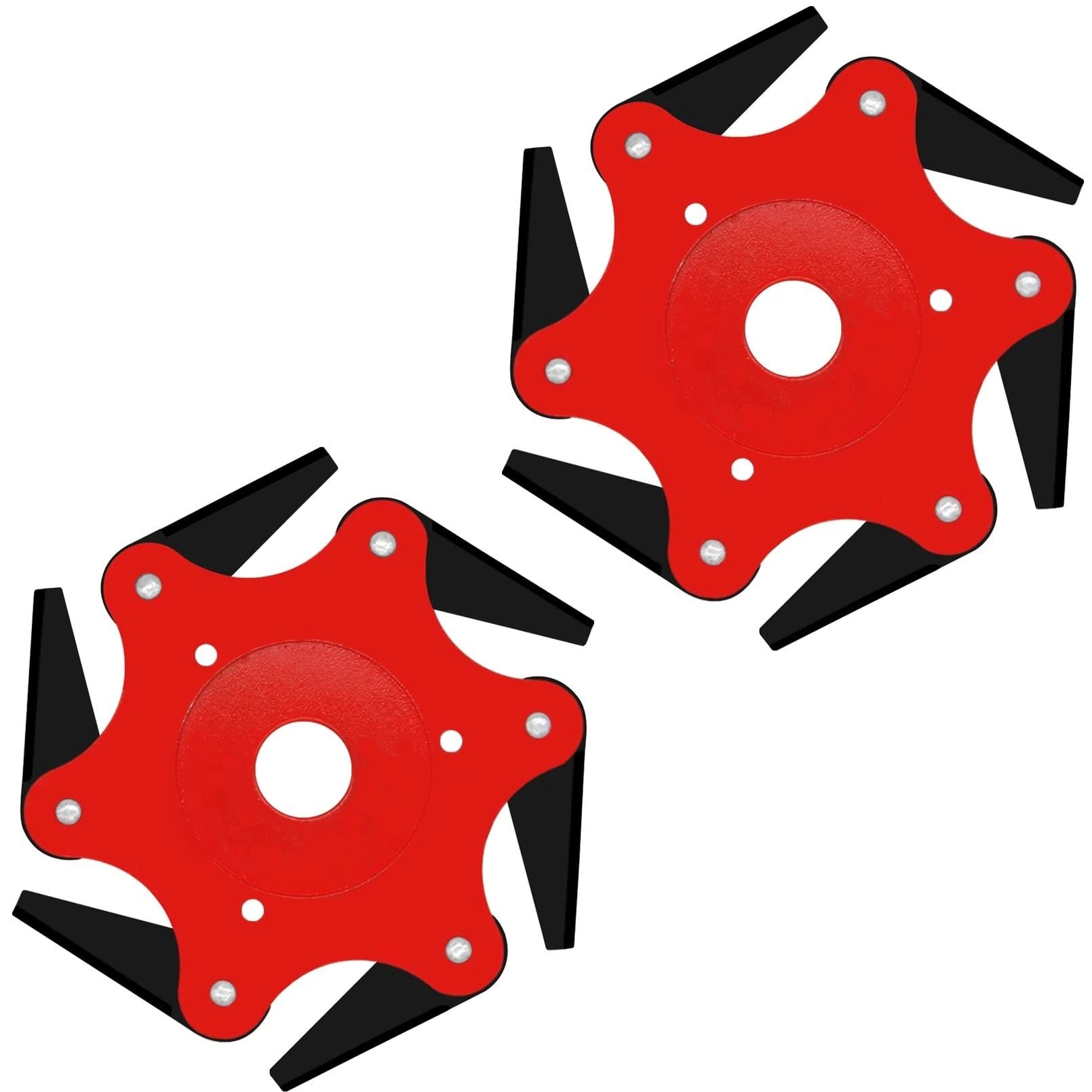 2 pack Trimmer Head Lawn Mower Head Accessories, 6 Teeth Trimmer Head Garden Tool Brush Cutter Cutting Head Blade Razors Lawn Mower Garden Grass Eater Brush Cutter (Red) - Image 1
