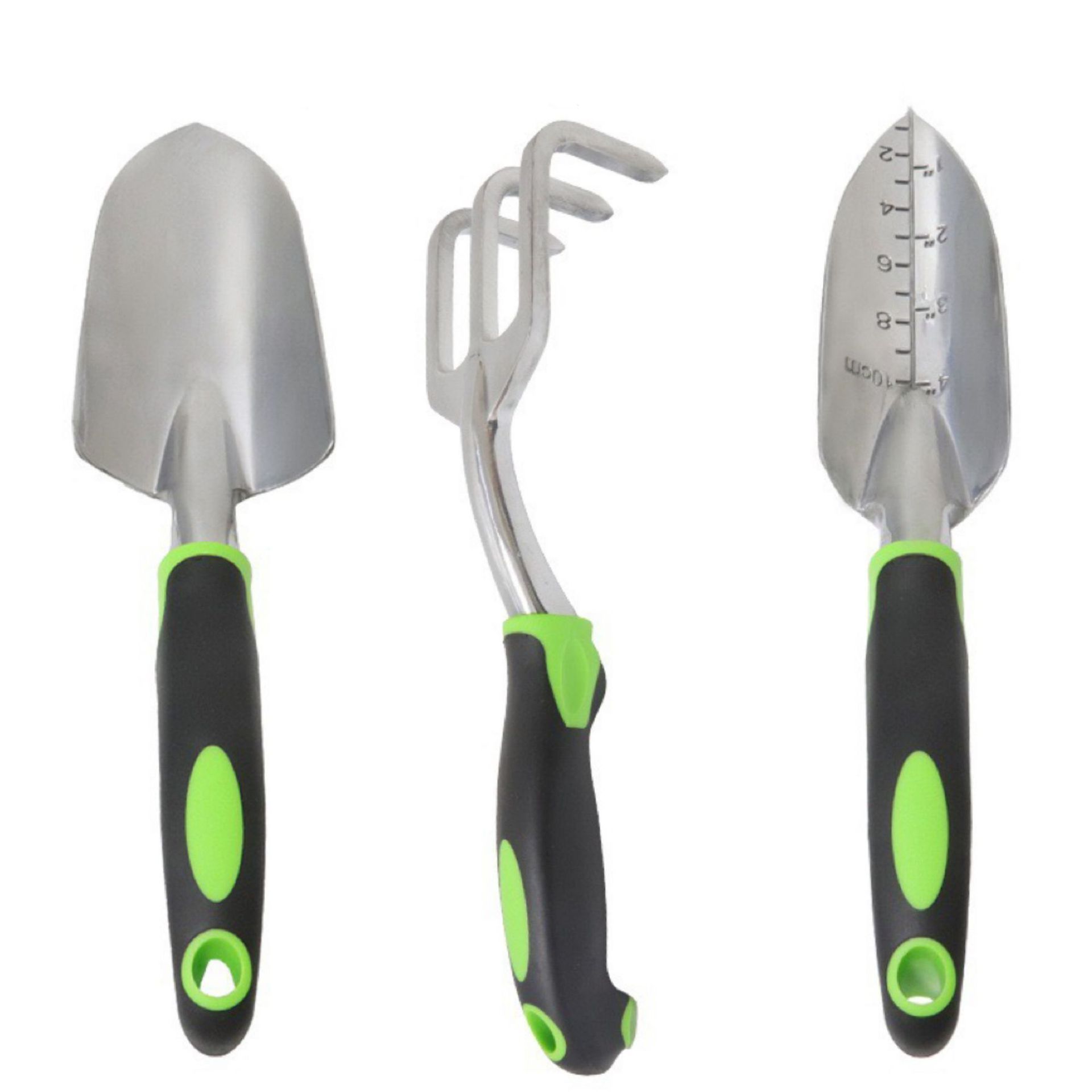 Gardening Hand Tool Set 3 Pack - Heavy Duty Gardening Kit with Non-Slip Soft Ergonomic Handle, Great Garden Gift for Women Men[aluminum alloy] - Image 1