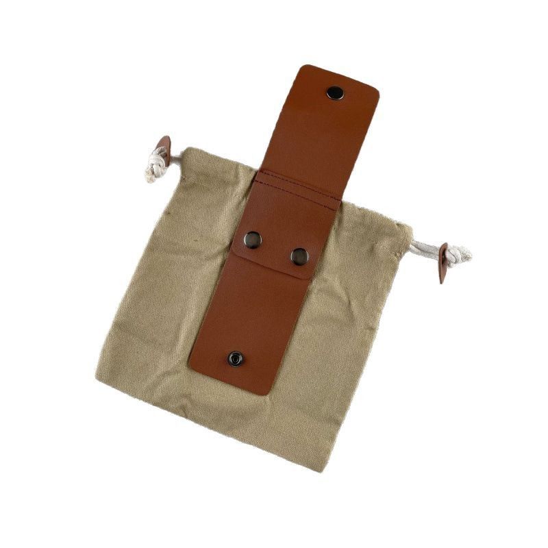 Foraging Bag 4 Pcs Canvas Waxed Foraging Pouch Mushroom Bags Collapsible Bushcraft Leather Pu Hunting Belt Bag Hiking Pouch for Outdoor Traveling Camping - Image 3