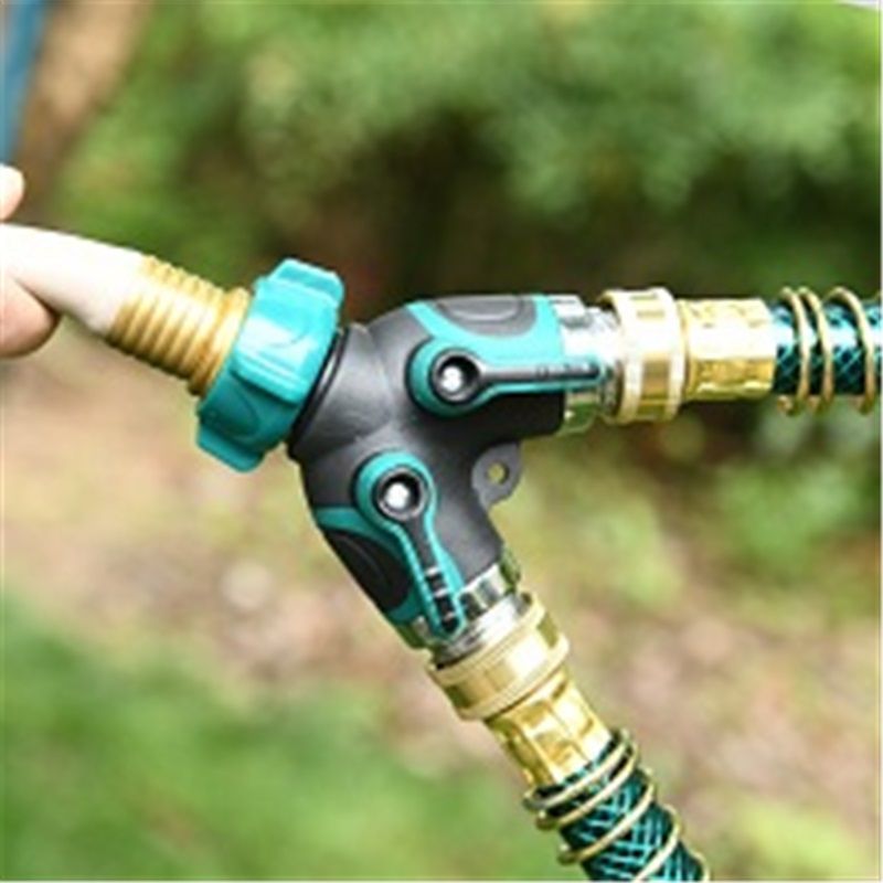 Hose Splitter 2 Way Heavy Duty Outdoor Faucet and Garden Connector - Water Spigot Splitter - Durable All-Metal Adapter（Interface diameter 2.5cm, height 9cm),Dark Green ,2pcs - Image 5