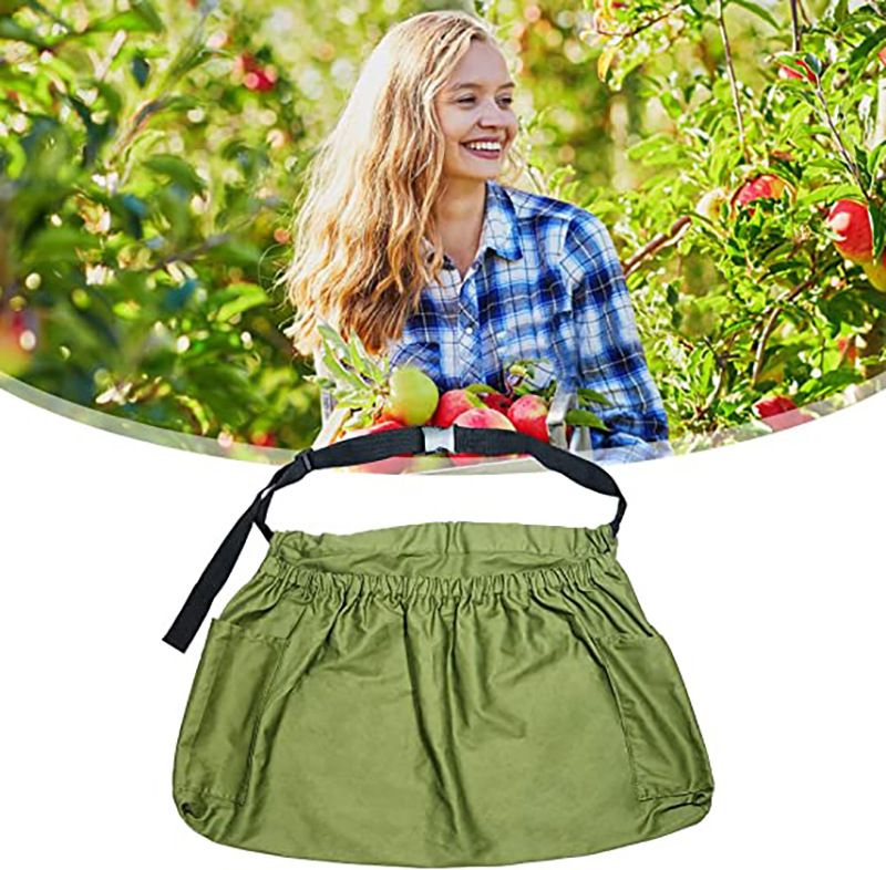 Harvest & Weeding Waist Apron with Pockets | Berry Picker/Garden Apron/Foraging Bag for Harvest - Vegetables, Fruits - Image 3