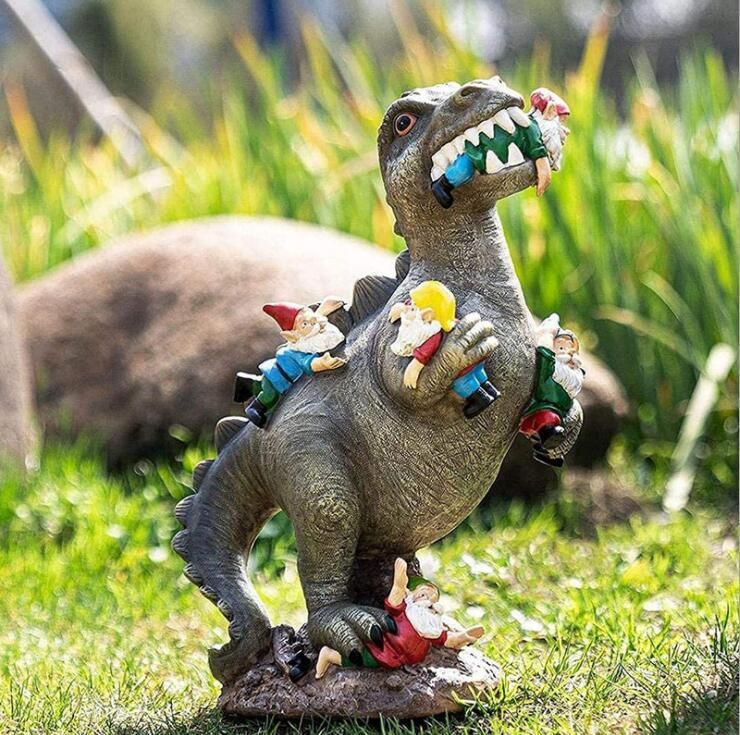 Garden Gnomes Statues Yard Decorations Outdoor Garden Decor, Dinosaur Gnomes Garden Statues, Patio, Lawn Ornament, Gardening Gifts for Women for Housewarming - Image 3