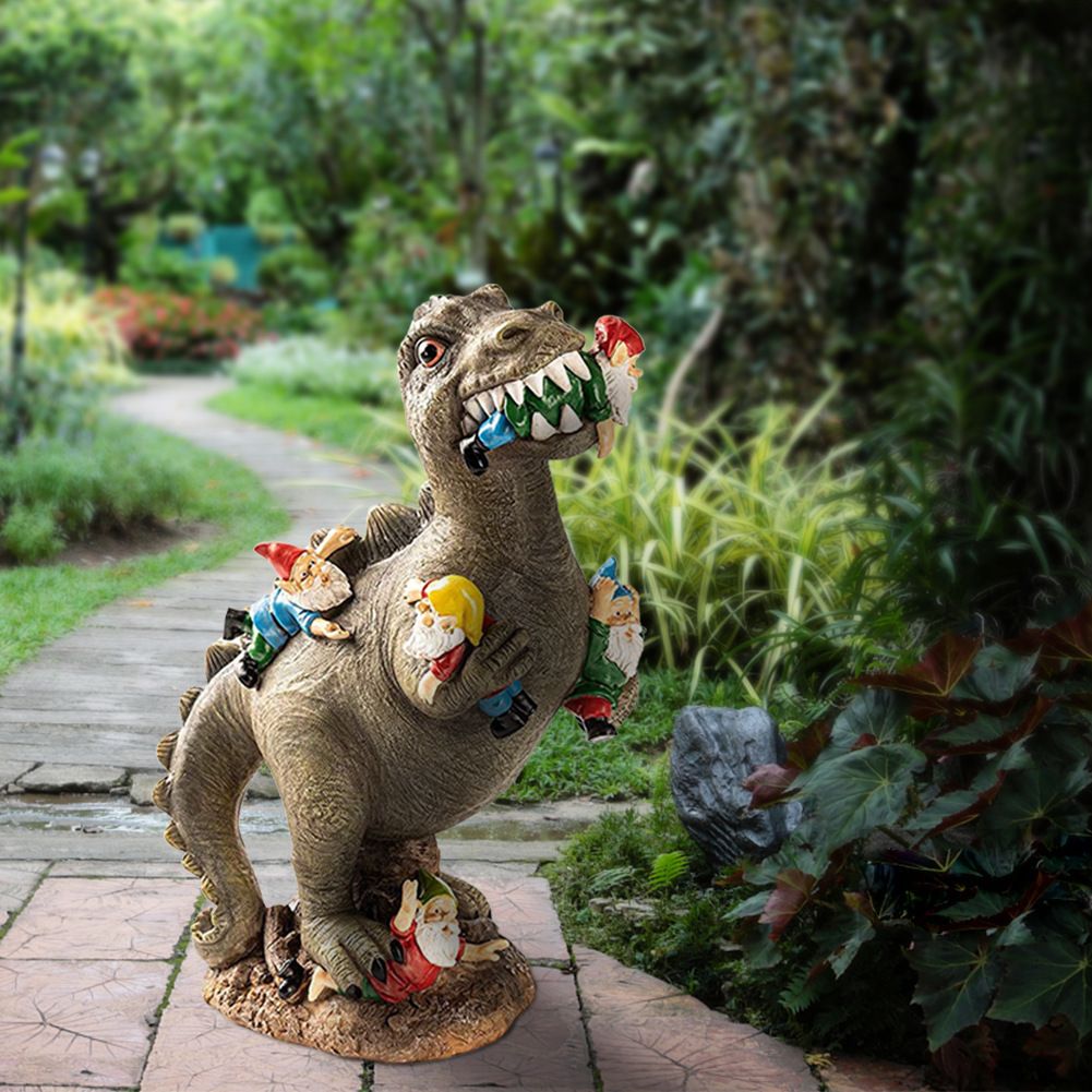 Garden Gnomes Statues Yard Decorations Outdoor Garden Decor, Dinosaur Gnomes Garden Statues, Patio, Lawn Ornament, Gardening Gifts for Women for Housewarming - Image 4