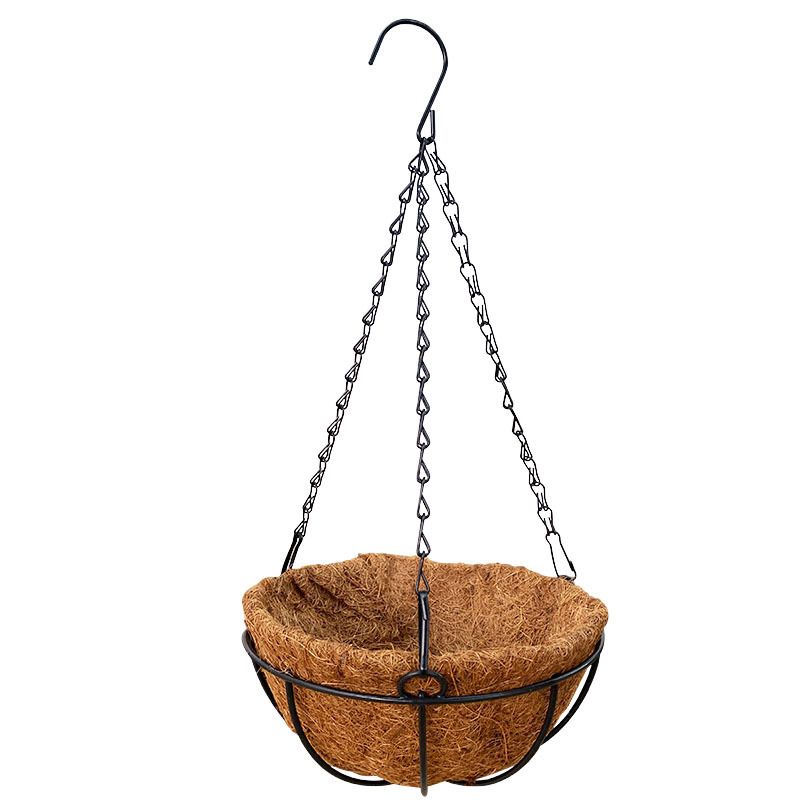 Series Hanging Basket, 8-Inch with Chain Metal Hanging Baskets for Plants Outdoor Hanging Flower Pots Outdoor Decorative Round Wire Plant Holder - Image 1