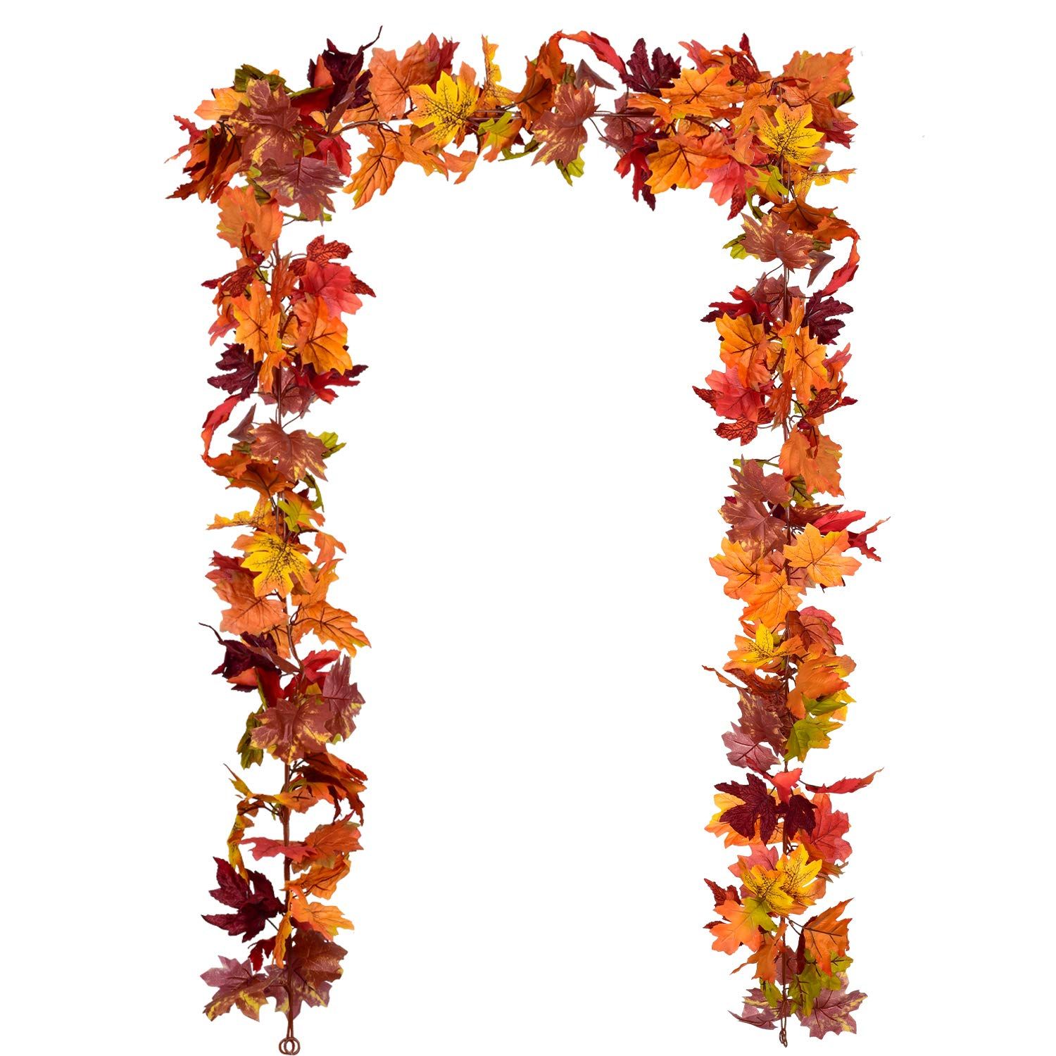 2 Pack Fall Garland Maple Leaf,175cm Hanging Vine Autumn Foliage Thanksgiving Decor for Home Wedding Fireplace Party Christmas - Image 2
