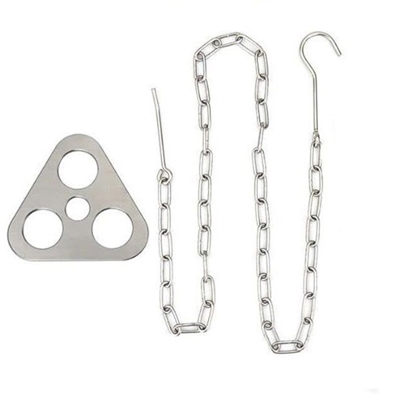 Camping Tripod Board，Turn Branches into Campfire Tripod ，Stainless Steel Campfire Support Plate with Adjustable Chain，for Hanging Cookware,Portable Camping Gear - Image 1