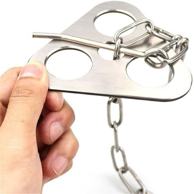 Camping Tripod Board，Turn Branches into Campfire Tripod ，Stainless Steel Campfire Support Plate with Adjustable Chain，for Hanging Cookware,Portable Camping Gear - Image 4