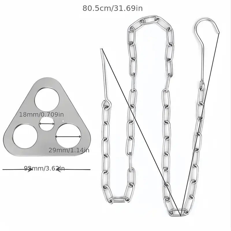 Camping Tripod Board，Turn Branches into Campfire Tripod ，Stainless Steel Campfire Support Plate with Adjustable Chain，for Hanging Cookware,Portable Camping Gear - Image 5
