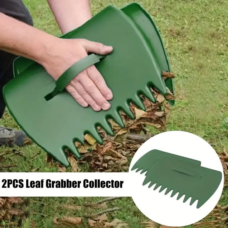 Leaf Scoops Hand Rakes, Large Leaf Grabbers for Yard Work and Garden Use, Clear and Collect Garden Rake, Leaf Scooper and Claws for Leaves, Lawn Debris,（military green33*24.8cm） - Image 3