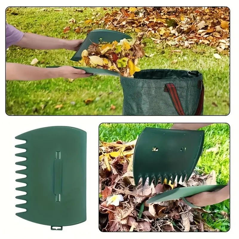 Leaf Scoops Hand Rakes, Large Leaf Grabbers for Yard Work and Garden Use, Clear and Collect Garden Rake, Leaf Scooper and Claws for Leaves, Lawn Debris,（military green33*24.8cm） - Image 4