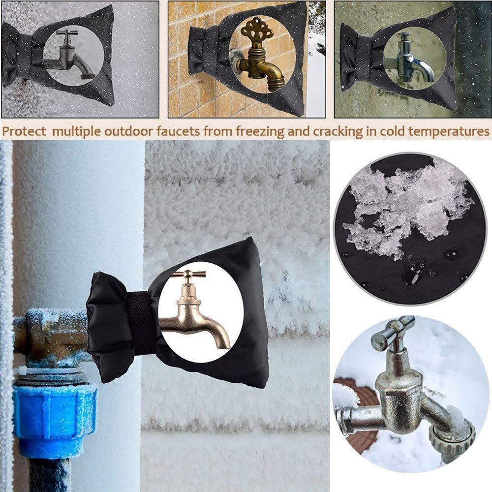 Outdoor Faucet Cover,Outside Freeze Proof Covers for Winter,4Pcs  Spigot Cover,Freeze Miser,Outlet Insulation,Garden Hose Bib Cover Socks,Antifreeze Protection Water Faucet Cap - Image 2