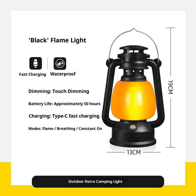 Farmhouse Rustic Accent Electric Lantern Oil Lamp with LED Bulb Black Matte Nightstand Table Lamps Antique Light Study Room 7.5 Inches Tall Cabin Kitchen Winery Restaurant Bar - Image 5