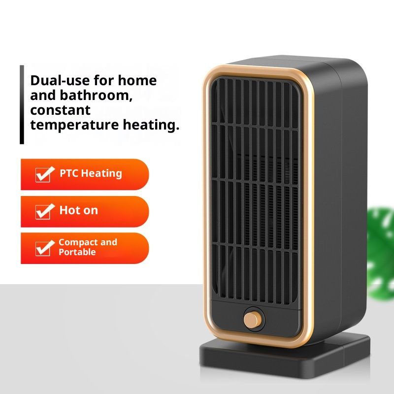 Space Heaters，500W Energy Efficient Quiet Mini Portable Heater, PTC Ceramic Fast Heater Function for Office Home Indoor Use（Black) - Image 2