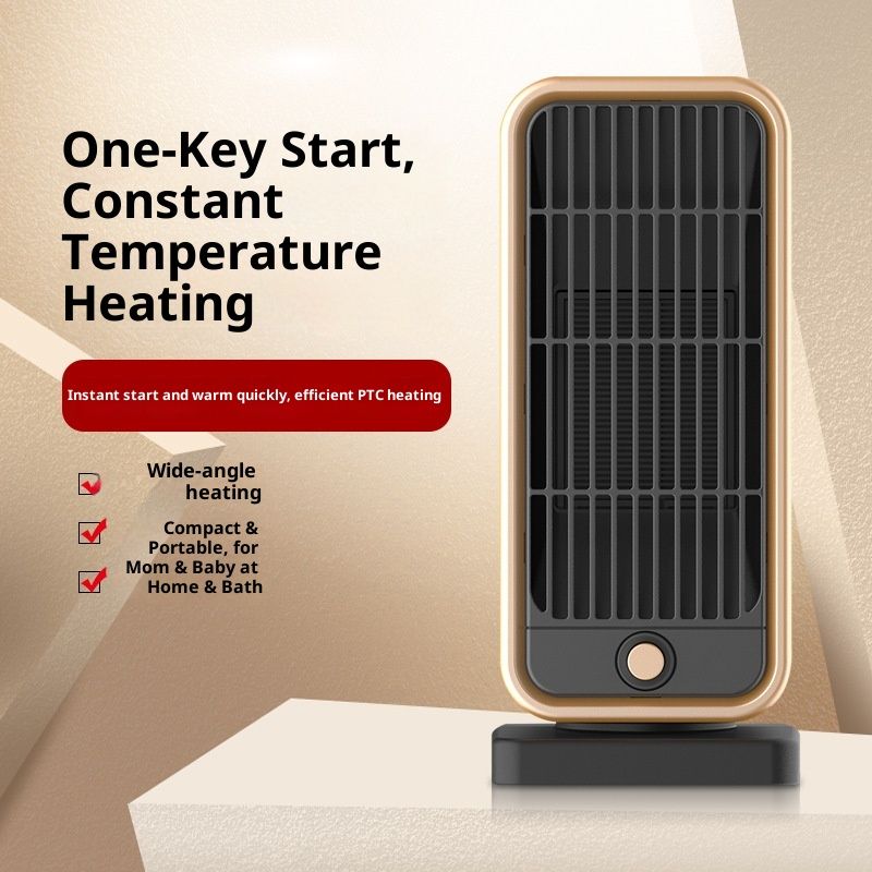 Space Heaters，500W Energy Efficient Quiet Mini Portable Heater, PTC Ceramic Fast Heater Function for Office Home Indoor Use（Black) - Image 3