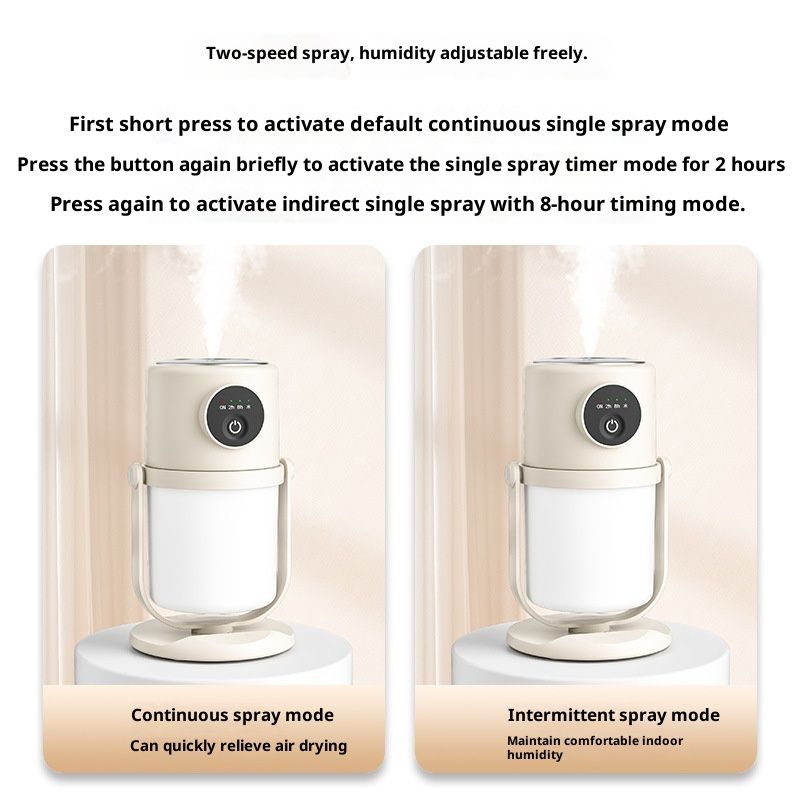 Portable Small Humidifier - Cold Mist Humidifier with 360° Rotating Stand, Stepless Dimming Warm Night Light, 2/8 H Timer Function, Mini humidifier for Bedroom, Plants, Office, and Car - Image 3