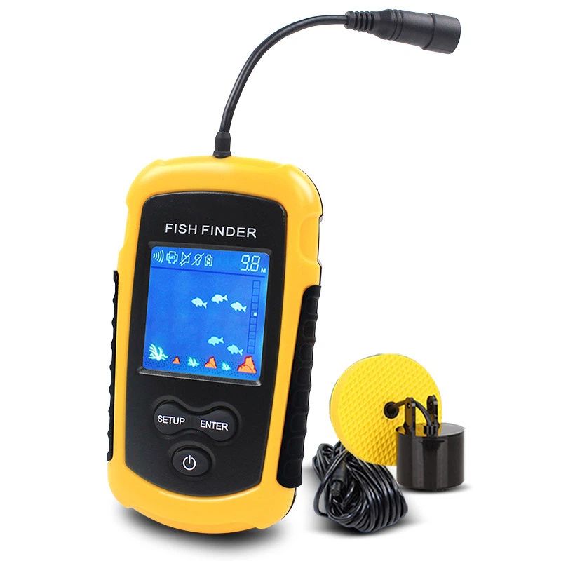 Portable Fish Depth Finder Water Handheld Fish Finder Sonar Castable Kayak Boat Fishfinder Transducer Fishing LCD Display （23*6.5cm) - Image 1