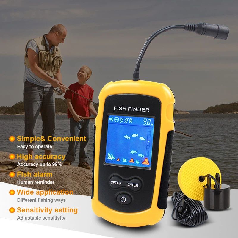 Portable Fish Depth Finder Water Handheld Fish Finder Sonar Castable Kayak Boat Fishfinder Transducer Fishing LCD Display （23*6.5cm) - Image 2