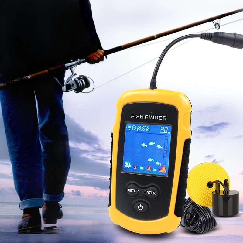 Portable Fish Depth Finder Water Handheld Fish Finder Sonar Castable Kayak Boat Fishfinder Transducer Fishing LCD Display （23*6.5cm) - Image 3