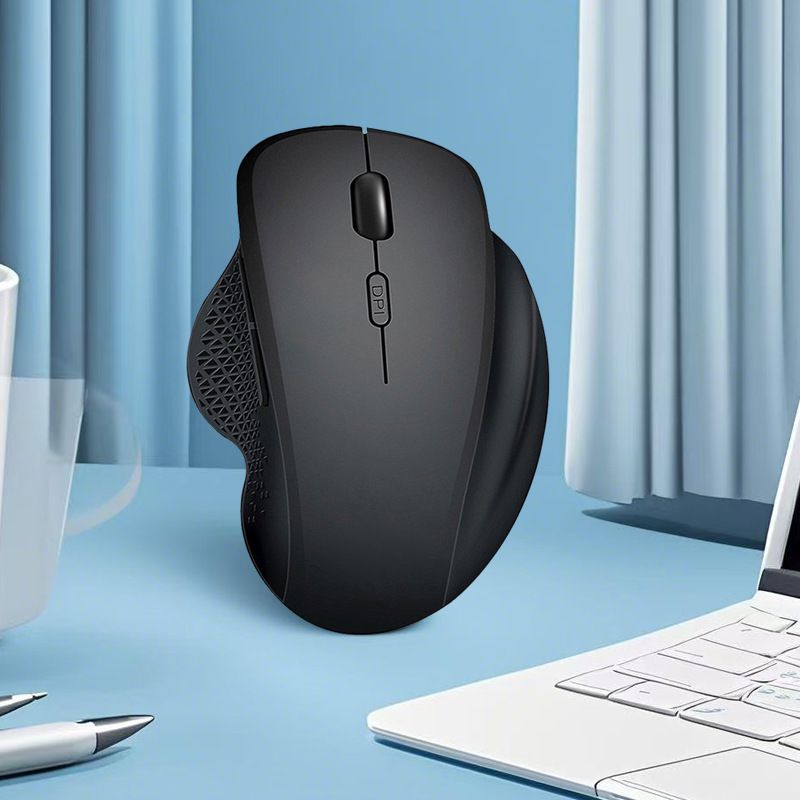 Wireless Mouse (2.4G) Silent 800-1200-1600 DPI Computer USB  & Bluetooth Mouse 6 Buttons, Wide Compatibility - Black - Image 1