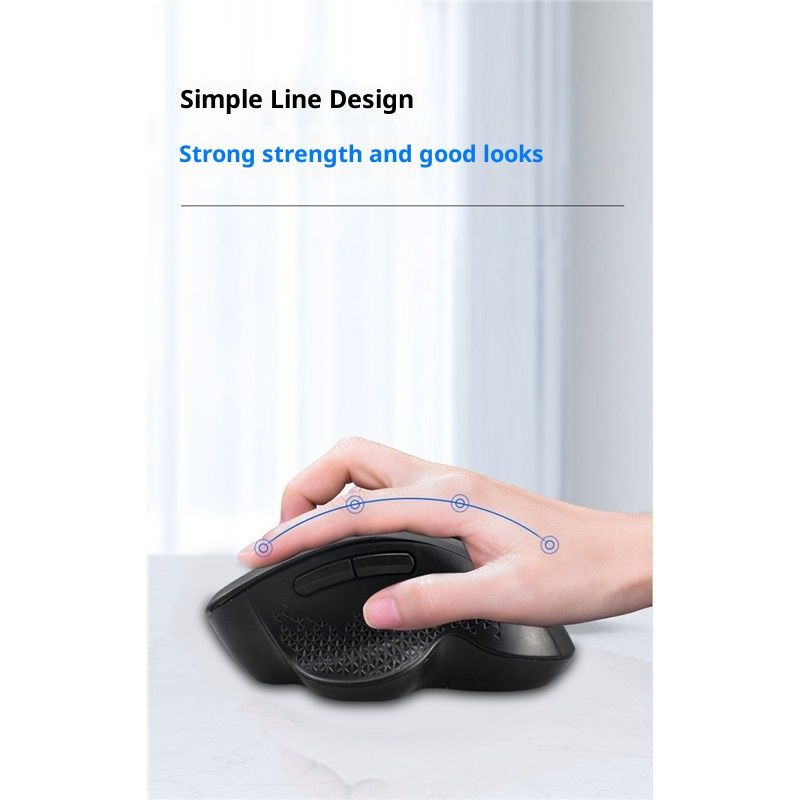 Wireless Mouse (2.4G) Silent 800-1200-1600 DPI Computer USB  & Bluetooth Mouse 6 Buttons, Wide Compatibility - Black - Image 4