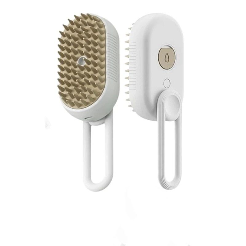 Pet Steam Groomer Comb 2pcs,3 in 1 Cat Steam Brush Pet Hair Steamy Brushes,Grooming Comb Tool for Pets Hair Removal with Steam for Massage Cleaning Shedding (White, ) - Image 1