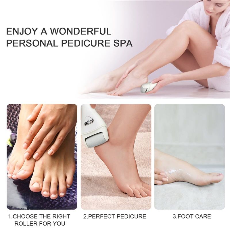Electric Foot Callus Removers Rechargeable, Portable Electronic Foot File Pedicure Tools, Electric Callus Remover Foot Scrubber（white)（17*6.6*4cm） - Image 4
