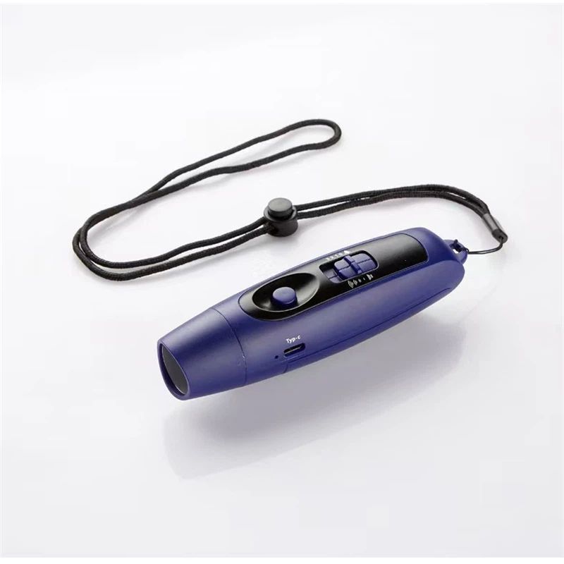 Rechargeable Bear Horn - Electronic Air Horn for Bears with 4 Volume Levels & 3 Tones,  Safety Light for Hiking, Camping, Wildlife Defense (Blue，14*3.8*3.85cm) - Image 1