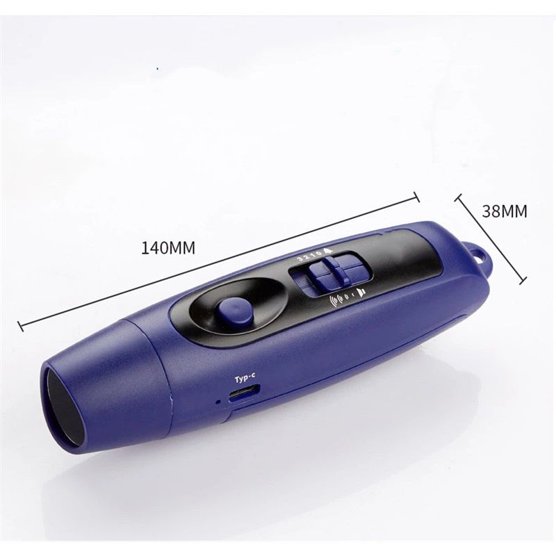Rechargeable Bear Horn - Electronic Air Horn for Bears with 4 Volume Levels & 3 Tones,  Safety Light for Hiking, Camping, Wildlife Defense (Blue，14*3.8*3.85cm) - Image 5