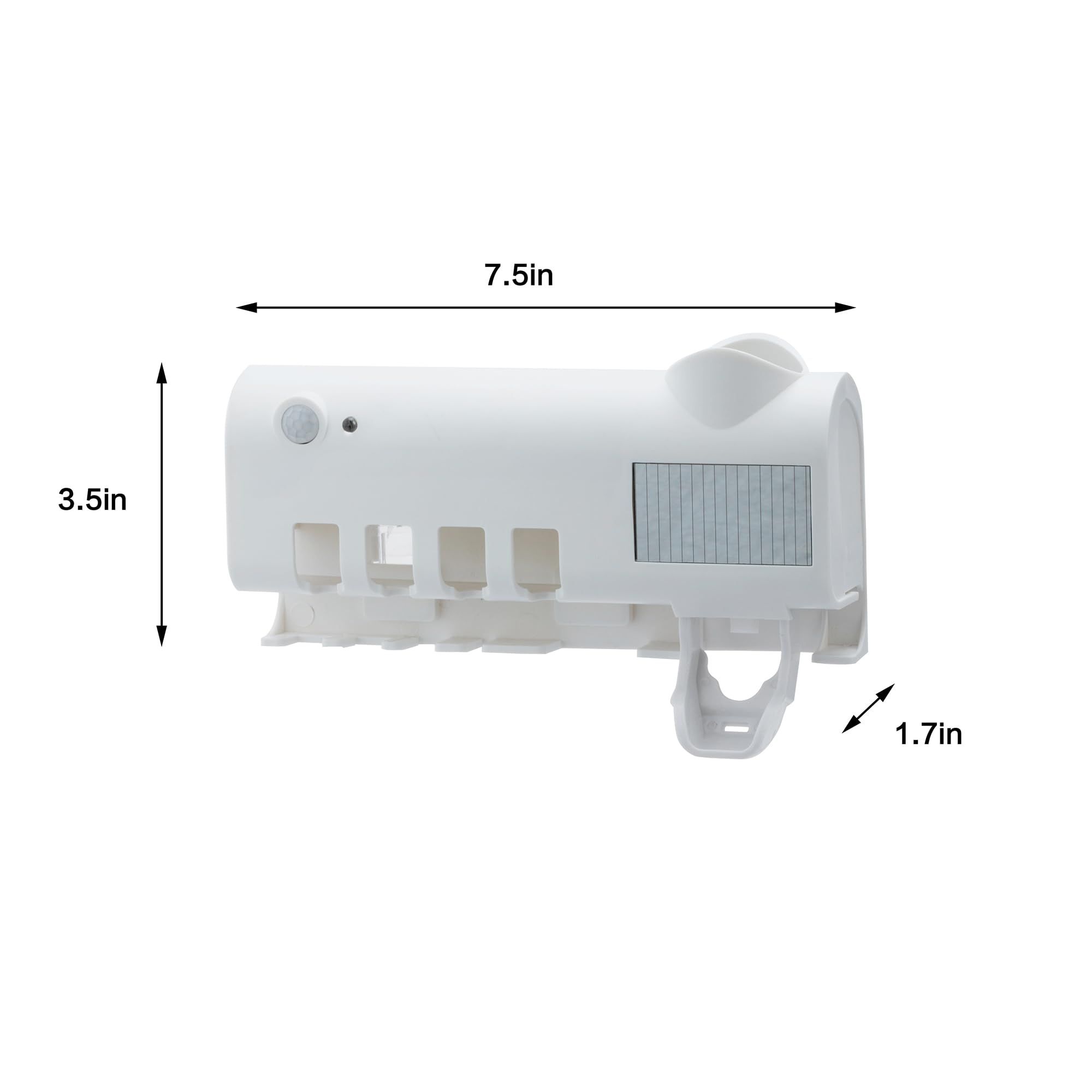 Toothbrush Holder for Bathroom 5 Toothbrush Slots Toothbrush Holder Wall Mounted with Toothpaste Dispenser Chargeable Tooth Brushing Holder (White induction model) - Image 5