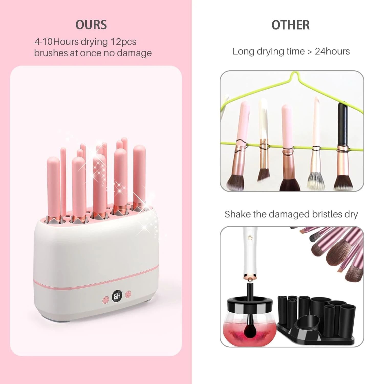 Drying 12pcs Makeup Brushes,2pcs Sponges Or Powder Puff AT The Same Time,Baked Slowly At Constant Temperature Without Hurting The Bristles,USB Charge(Type-C) - Image 4