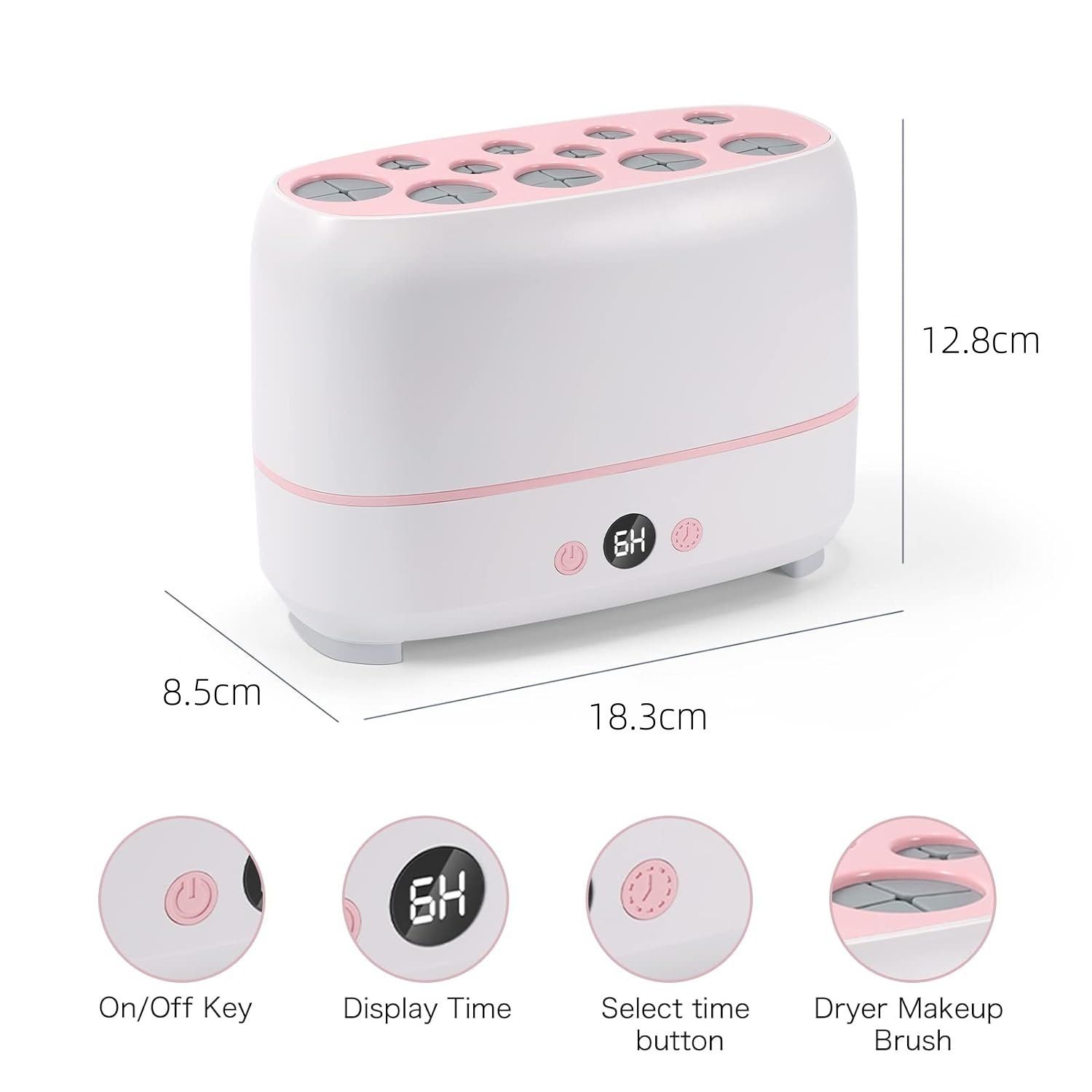 Drying 12pcs Makeup Brushes,2pcs Sponges Or Powder Puff AT The Same Time,Baked Slowly At Constant Temperature Without Hurting The Bristles,USB Charge(Type-C) - Image 5
