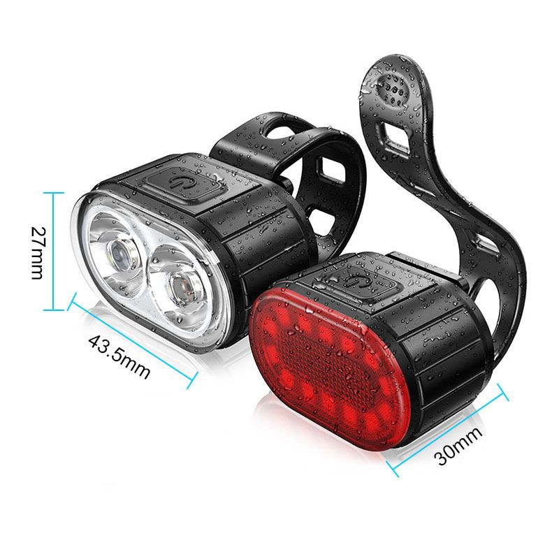 Bike Lights for Night Riding, USB Rechargeable LED Waterproof IPX5 Bicycle Lights  Rear Taillight Set with Mode Memory and Super Bright 6 Modes Options - Image 2
