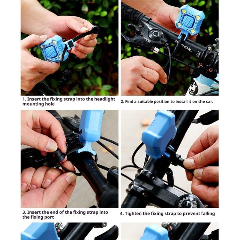140dB Electric Bike Horn with Headlight, 2 in 1 Bicycle Horn 5 Sound Modes USB-C Rechargeable, Bike Bell with Large Range Floodlight Bike Horn for Adults Kids Bike Scooter - Image 4
