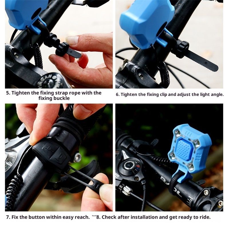 140dB Electric Bike Horn with Headlight, 2 in 1 Bicycle Horn 5 Sound Modes USB-C Rechargeable, Bike Bell with Large Range Floodlight Bike Horn for Adults Kids Bike Scooter - Image 5