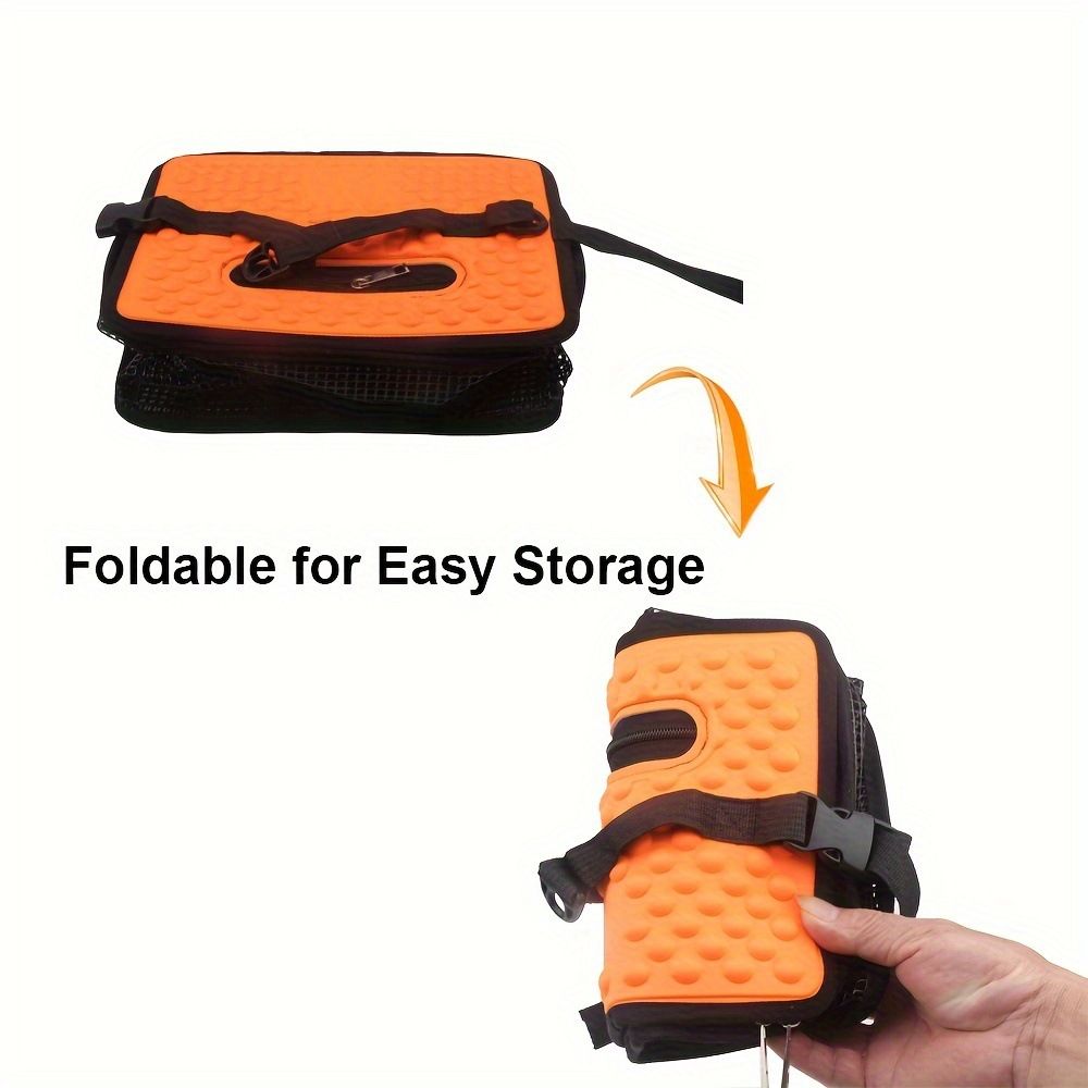 Floating Fish Basket for Live Caught,  Foldable Fishing Holder Bucket Portable Collapsible Fishing Net Storage Cage for Live Fish Bait Live Well（28.45*22.1*24.89cm) - Image 2
