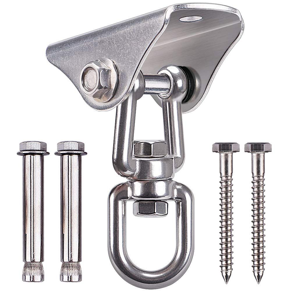 Stainless Steel Swing Hanger Heavy Duty Ceiling Swing Mount Free Swivel Swing Hook Swing Hardware Kit for Yoga Swing Hammock Chair Porch Swing Sets Heavy Punching Bag - Image 1
