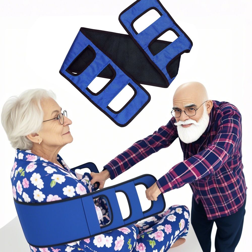 Transfer Belt Transfer Sling - Padded Gait Belt - Heavy Duty Patient Lift, Mobility Standing and Lifting Aid for Disabled, Elderly, Injured - Safely Move from Bed and Wheelchair (Blue) - Image 3