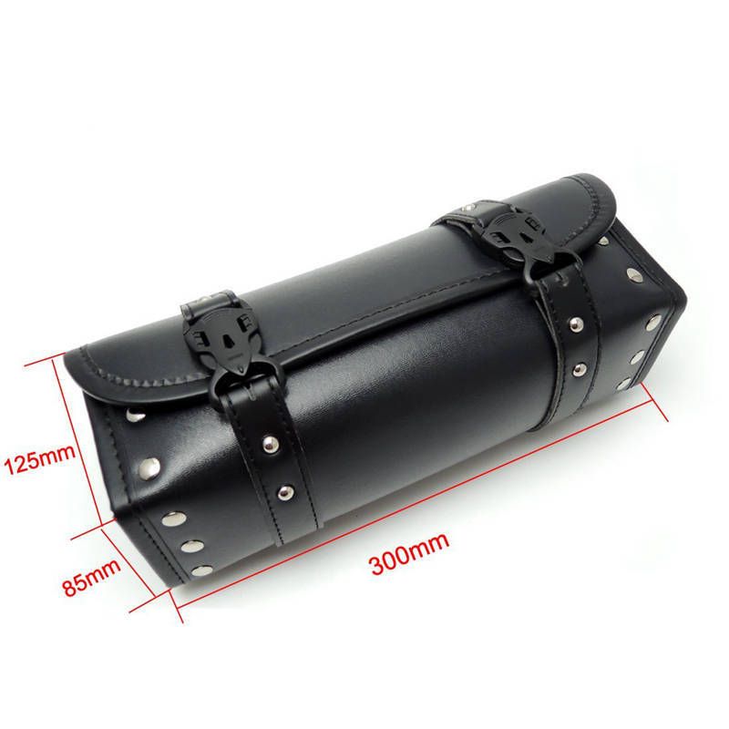 Motorcycle Handlebar Bag,Car Accessories Motorcycle Tool Bag,Pu Leather Motorcycles Fork Bag,Autobikes Side Bag with Straps,Motorcycles Bag,Autobike Storage Bag,Suitable for Most Autobike - Image 2