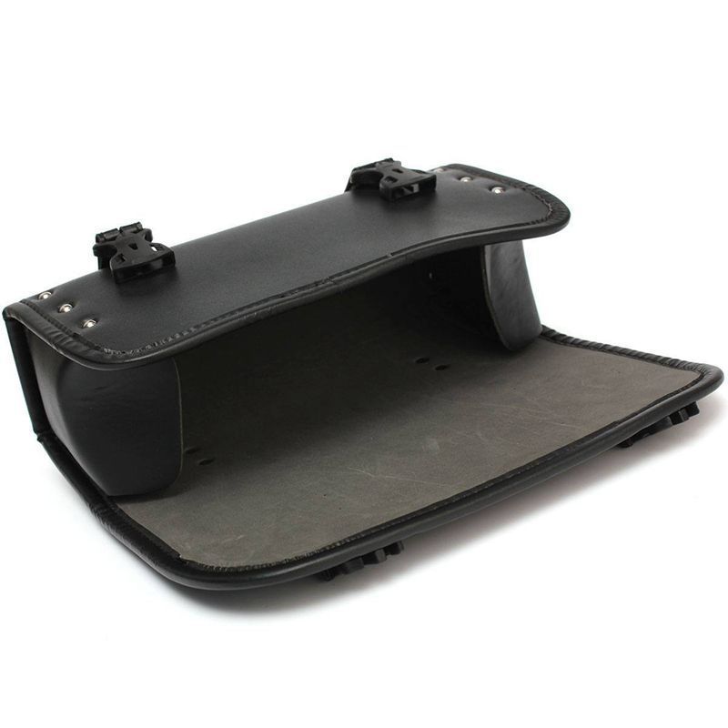 Motorcycle Handlebar Bag,Car Accessories Motorcycle Tool Bag,Pu Leather Motorcycles Fork Bag,Autobikes Side Bag with Straps,Motorcycles Bag,Autobike Storage Bag,Suitable for Most Autobike - Image 3