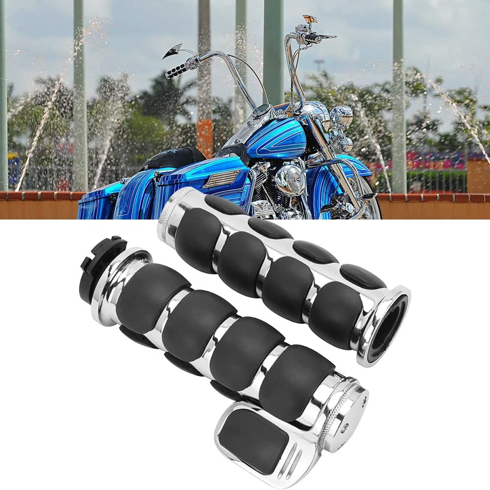 2.5cm Motorcycle Handlebar Hand Grips w/Throttle Compatible Street Bike Dirt Bike Cruiser and Chopper (Sliver Flat Angle) - Image 2